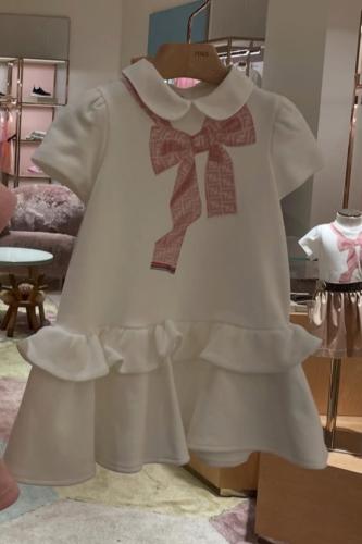 فستان فندي قطن بكشكشه