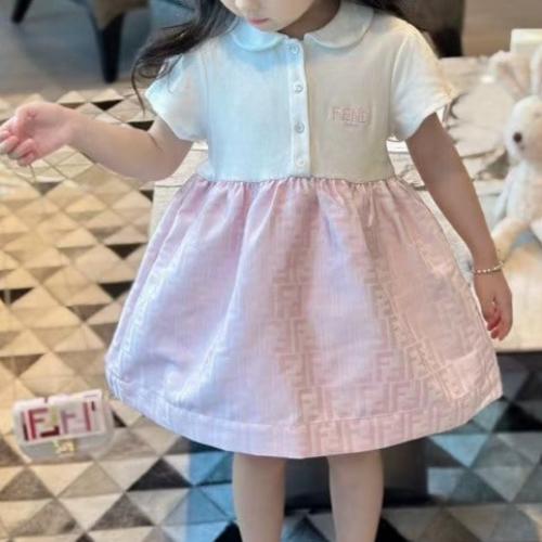 فستان فندي كلاسيكي وردي