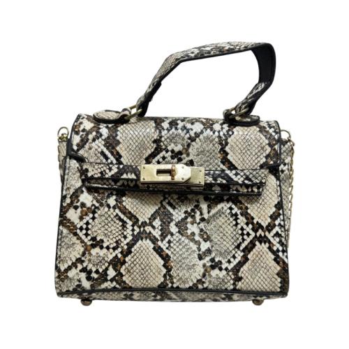 حقيبة يد وكتف بنقشة جلد الأفعى (Snakeskin Pattern...