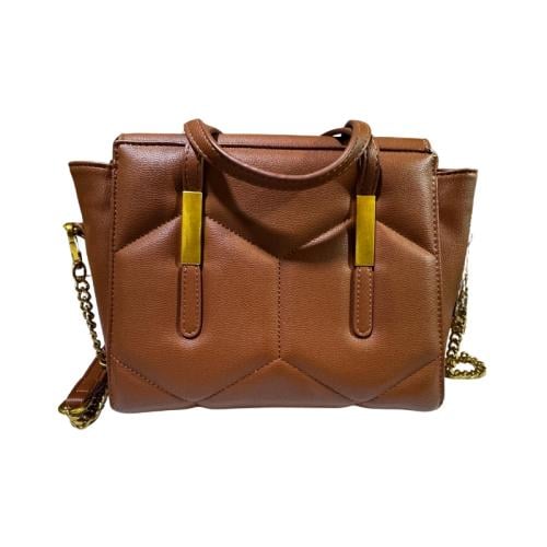 حقيبة يد نسائية بنية بتصميم مبطن