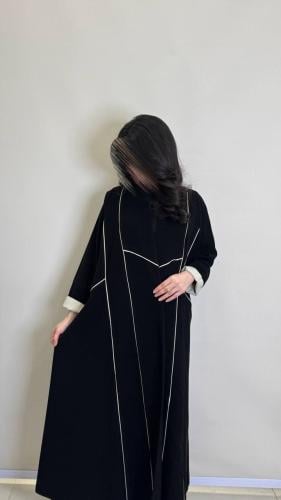 عباية نسنسه بقماش اندونيسي سواد فاحم