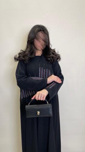 عباية سنس بقماش حرير ياباني اسود