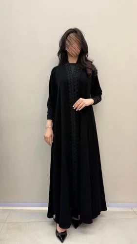 عباية الجازي قماش ملكي أسود فاحم