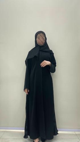 عبايه في بقماش سرميك اندنوسي ناعم
