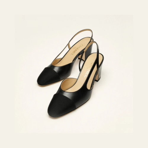 Goatskin & Grosgrain Slingbacks