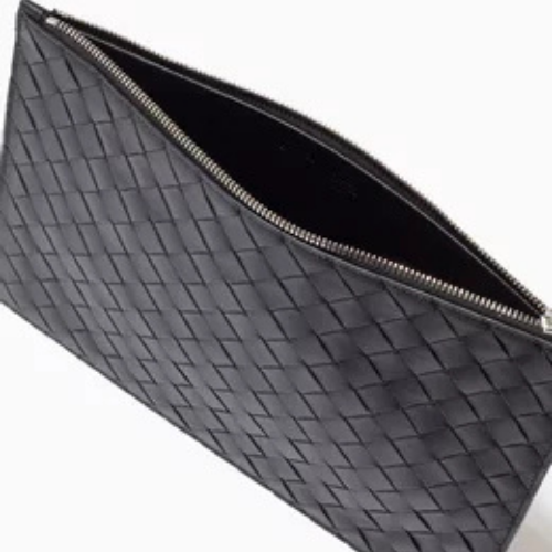 Bottega Veneta Intrecciato Leather Pouch – Black