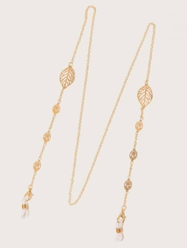 سلسلة نظارات ذهبية على شكل ورق مجوف 11827