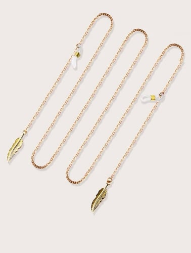 سلسلة نظارات ذهبية بتعليقة ورق 11825