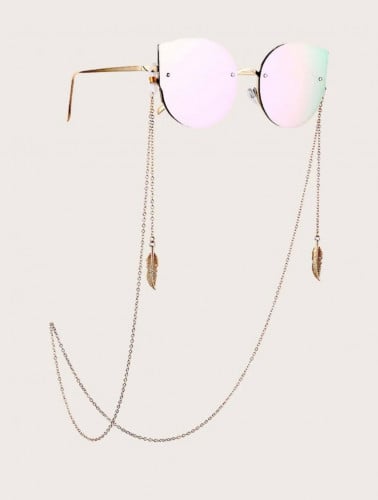 سلسلة نظارات ذهبية بتعليقة ورق 11825