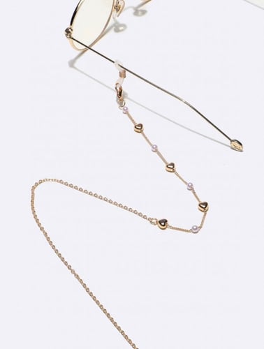 سلسلة نظارات ذهبية مزخرفة على شكل قلب 11821