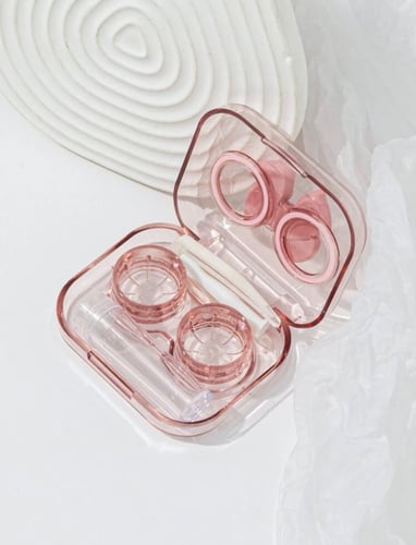 حافظة عدسات لاصقة شفاف وردي 11855