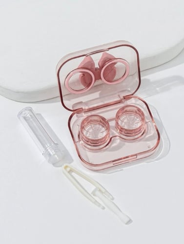 حافظة عدسات لاصقة شفاف وردي 11855