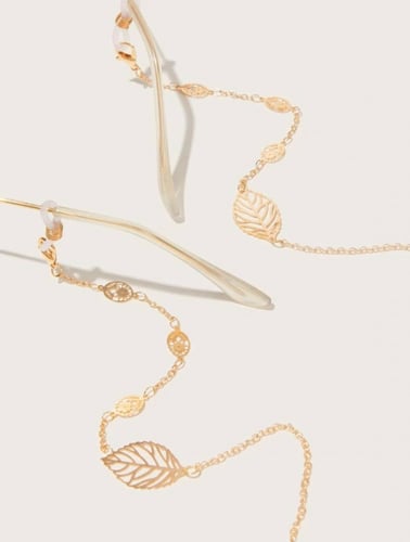 سلسلة نظارات ذهبية على شكل ورق مجوف 11827