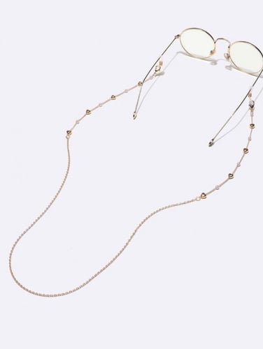 سلسلة نظارات ذهبية مزخرفة على شكل قلب 11821