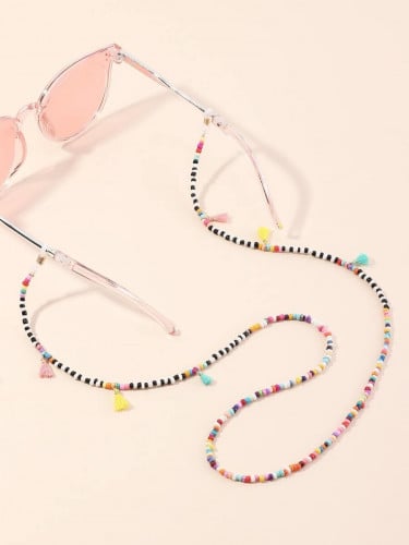 سلسلة نظارات مزينة بلؤلؤ ملون وخيوط 11802