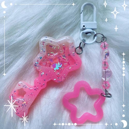 Sparkly Pink Star Wands