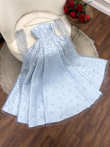 فستان سهرة تطريز يدوي