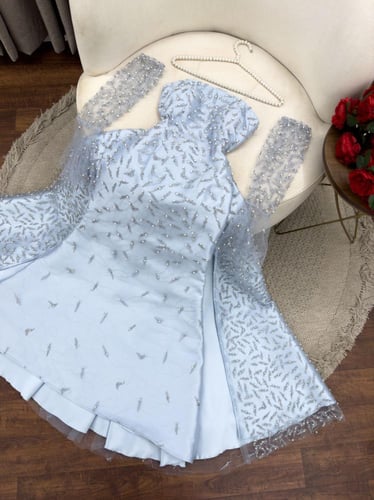 فستان سهرة تطريز يدوي