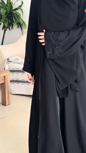 عباية تطريز تاج علي الكم