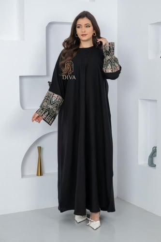 عبايه كتان كلفه مقلم ع الكم