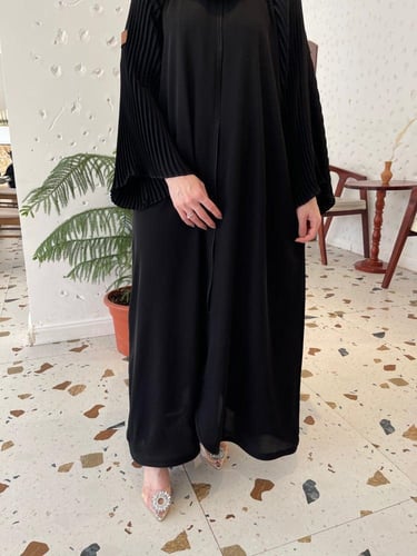 عباية كتان كسرات مموج