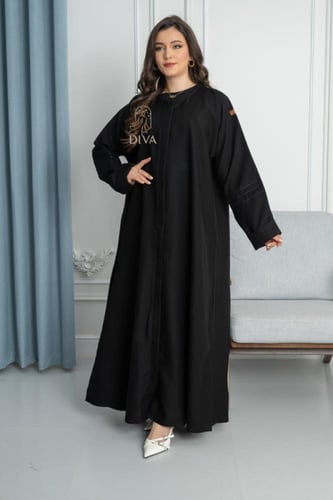 عبايه كتان خيوط وسط الكم