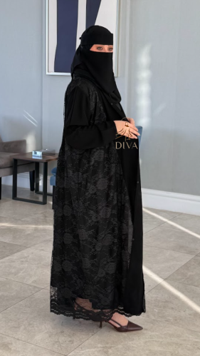 عباية كريب دانتيل