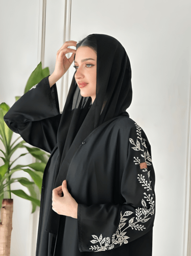 عباية حرير أغصان كامل الكم