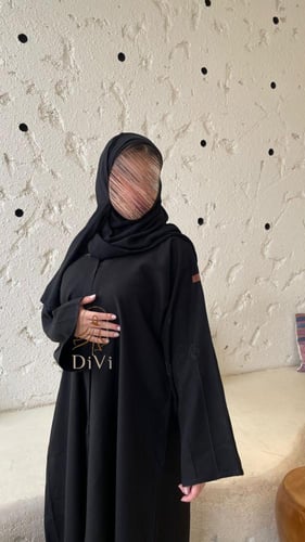 عبايه ازهار اسود كامل الكم