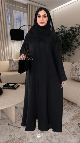 عبايه كتان نص كلوش لمار