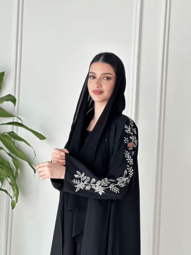 عباية حرير أغصان كامل الكم