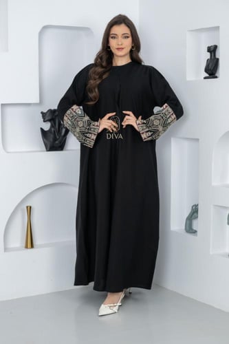 عبايه كتان كلفه مقلم ع الكم