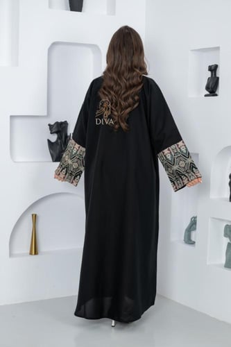 عبايه كتان كلفه مقلم ع الكم