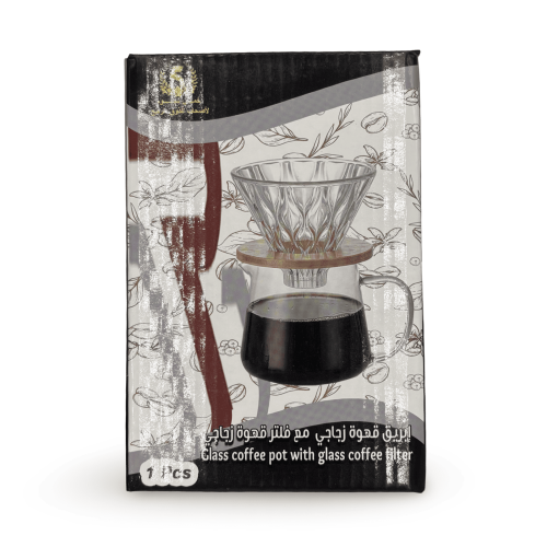 ابريق قهوة زجاجي مع فلتر قهوة زجاجي