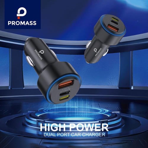 رأس شاحن سيارة بقوة 58 واط مع اضاءة LED محيطية - م...