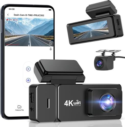 داش كام الأمامي والخلفي، 4 K + 1080 P واي فاي المز...