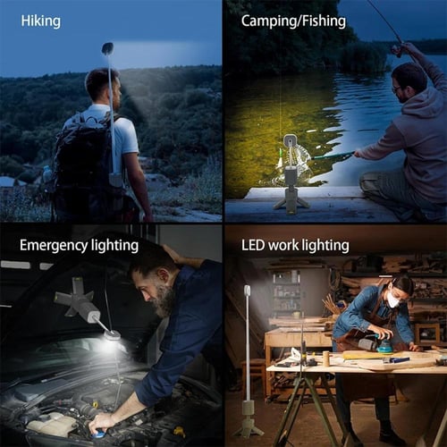 إضاءة فانوس التخييم 14000 مللي أمبير ضوء تلسكوبي ق...