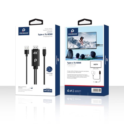 وصلة HDMI منفذ تايب سي TYPE-C بدقة عالية 4K- من ما...