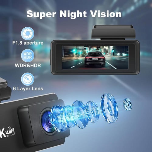 داش كام الأمامي والخلفي، 4 K + 1080 P واي فاي المز...