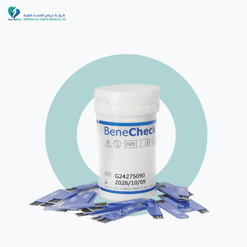 جهاز BeneCheck مع 50 شريط جلوكوز و10 شرائط يوريك أ...