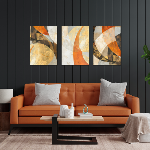 طقم من 3 لوحات ثلاثية بتصميم عصري