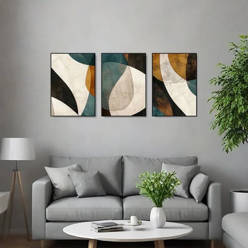 طقم من 3 لوحات ثلاثية بتصميم عصري