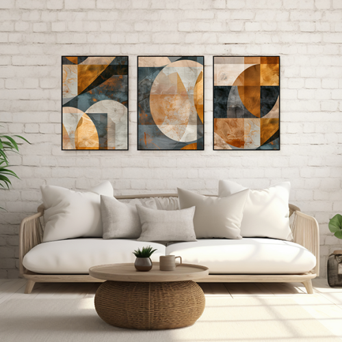 طقم من 3 لوحات ثلاثية بتصميم عصري