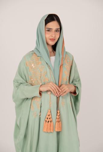 عبايه حرير مغسول تطريز يدوي