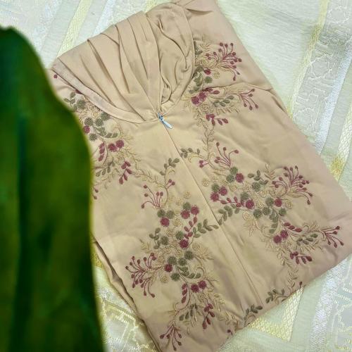 شرشف قطني 100% مطرز بيج