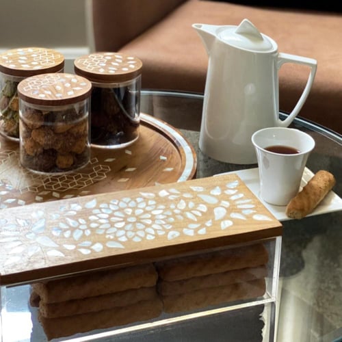 علبة اكلرك بغطاء خشبي