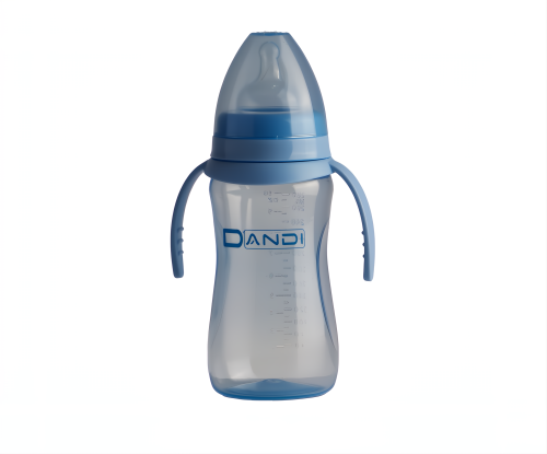 Blue concave feeding bottle with wide neck 280 ml