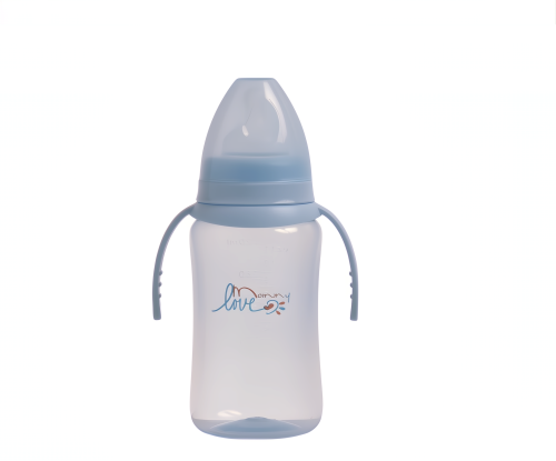 Blue feeding bottle with wide neck 320 ml