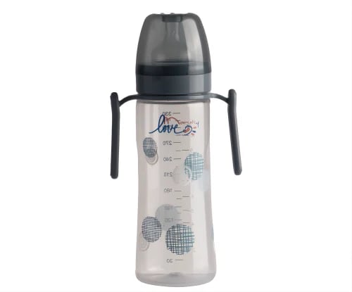 Colorful feeding bottle with wide neck 330 ml
