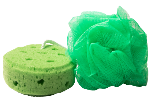Bath sponge and washcloth 2 * 1